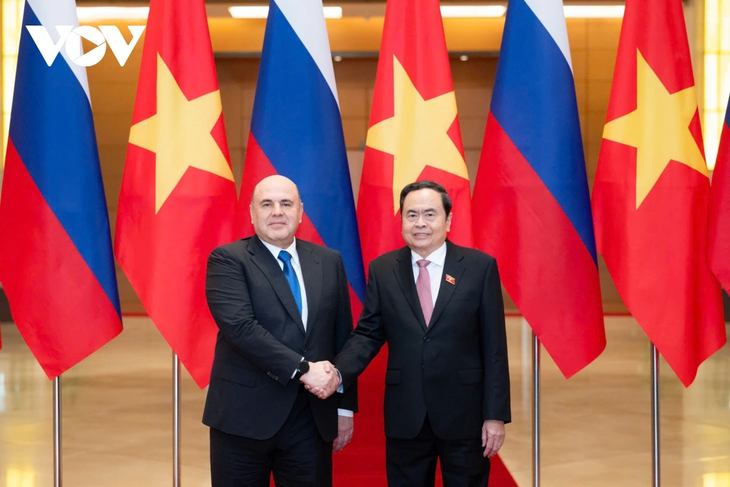 Le Premier ministre russe rencontre le président de l’Assemblée nationale vietnamienne - ảnh 1