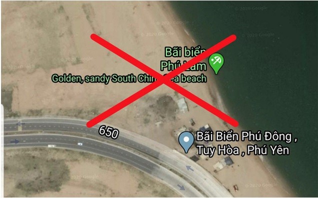 Вьетнам опровергает неправильную информацию, данную Google Maps  о пляже в городе Туйхоа - ảnh 1