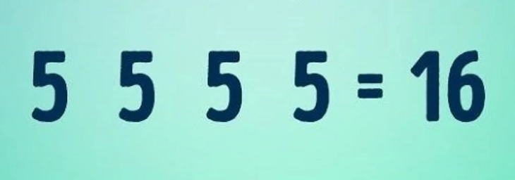 Với bốn số 5, làm cách nào để được kết quả bằng 16? - ảnh 1