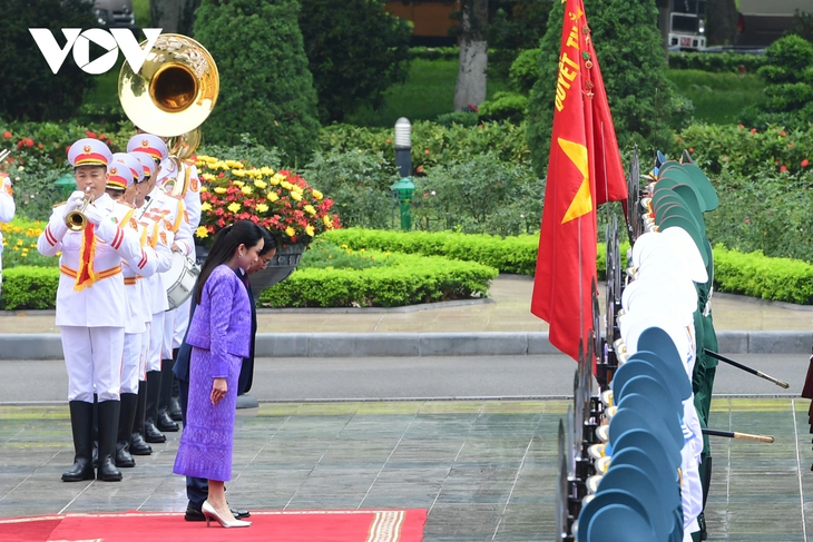 Lễ đón Thủ tướng Thái Lan Paetongtarn Shinawatra thăm chính thức Việt Nam - ảnh 9