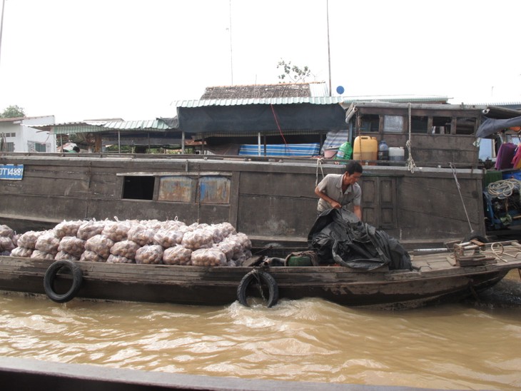 Thanh niên kiều bào khám phá chợ nổi Cái Bè - ảnh 3