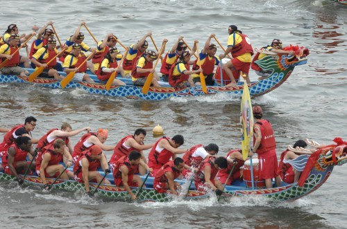 Pesta  lomba berperahu  naga tradisional di propinsi Ha Tinh - ảnh 1