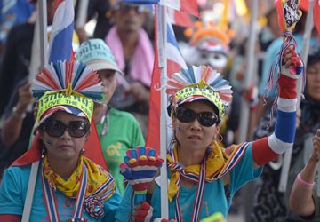 Kaum demonstran akan tidak menghalagi pemilu di Thailand. - ảnh 1