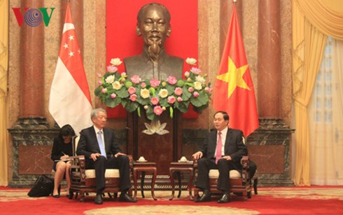 Presiden Vietnam, Tran Dai Quang menerima Deputi PM Singapura, Teo Chee Hean - ảnh 1