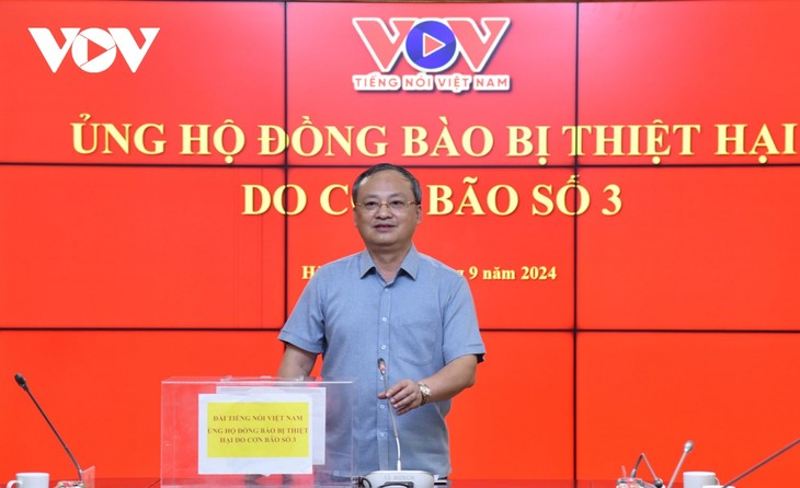 VOV phát động toàn thể cán bộ, viên chức, người lao động của Đài ủng hộ đồng bào bị thiệt hại do bão Yagi - ảnh 1