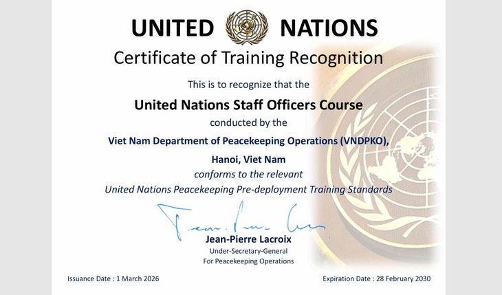 L’ONU reconnaît pour la première fois une formation vietnamienne aux opérations de maintien de la paix - ảnh 2