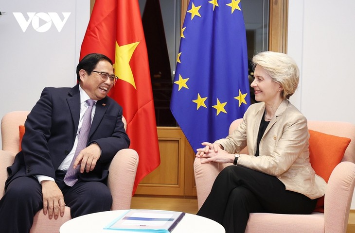 Rencontres de Pham Minh Chinh en marge du Sommet célébrant les 45 ans des relations ASEAN-UE - ảnh 1