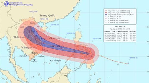 Siêu bão Haiyan tiến gần quần đảo Trường Sa ngày 9/11 - ảnh 1