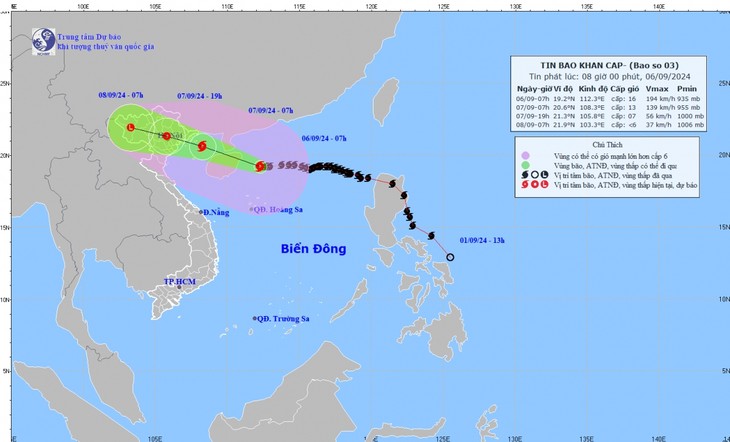 Bão số 3 giật trên cấp 17 tiếp tục tiến gần tới Bắc bộ - ảnh 1
