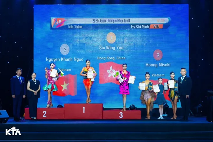 Nữ vận động viên 14 tuổi đoạt vị trí Á quân tại giải khiêu vũ thể thao châu Á - ảnh 1