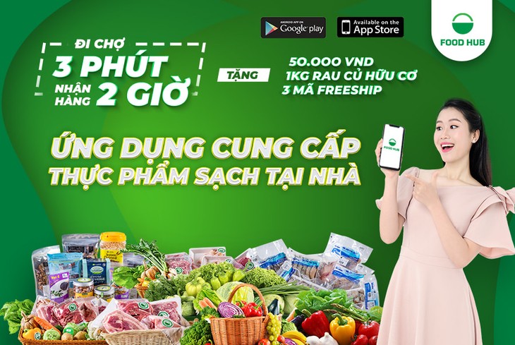 แอพพลิเคชั่น Food Hub ให้บริการส่งอาหารอินทรีย์ปลอดสารพิษจากฟาร์มถึงบ้าน - ảnh 1